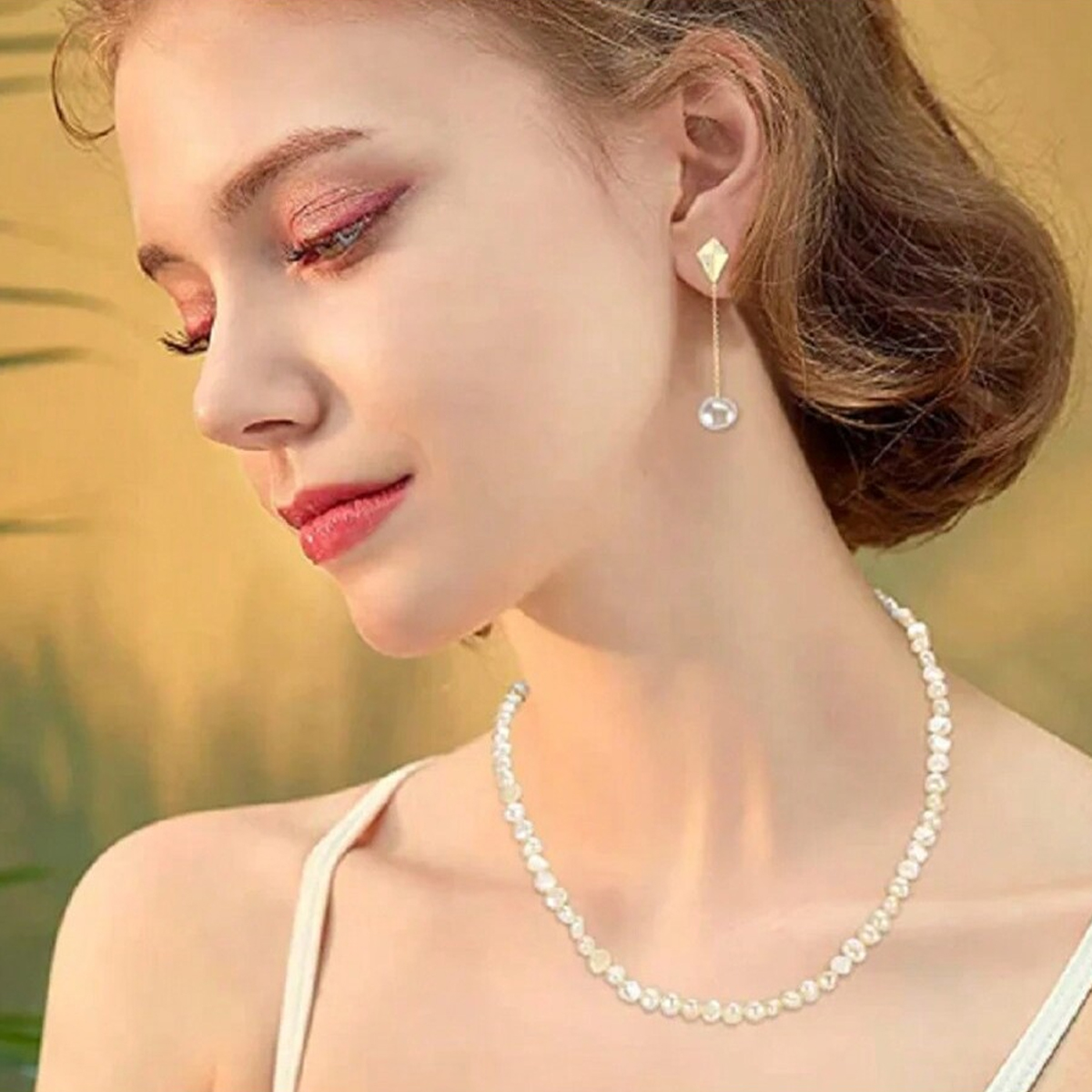 925 Sterling Silver Freshwater Pearl Necklace&Earring